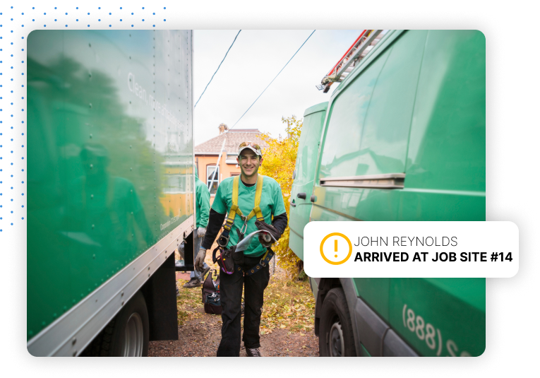 Arrive at job site alert