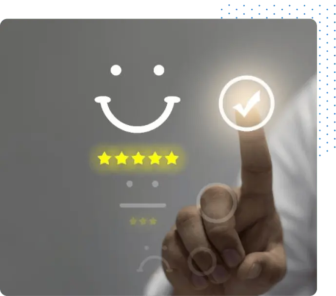 person giving a five star rating