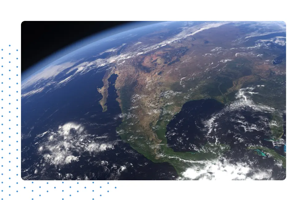 View of earth from space focusing on North America