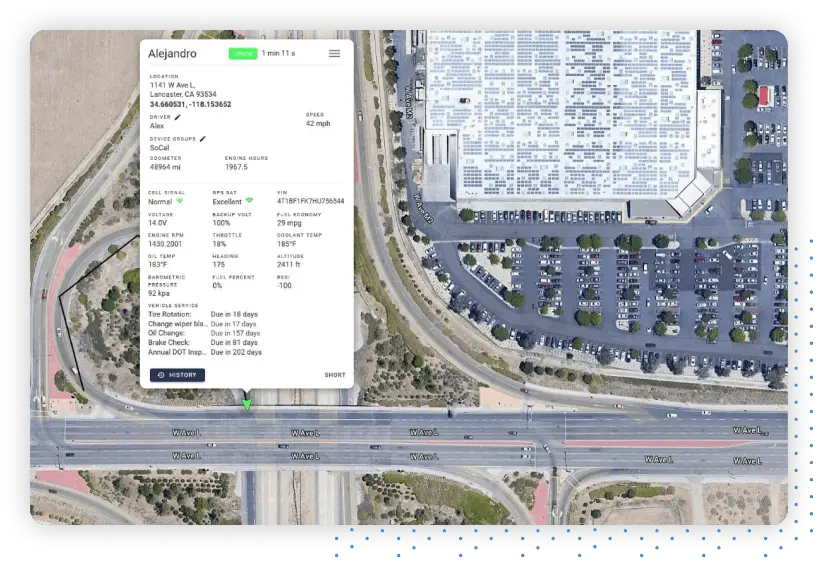 One Step GPS map and device popup