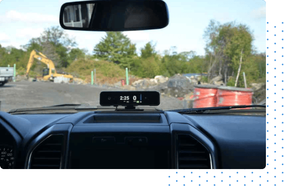 One Step GPS AI dash camera mounted on a car dashboard