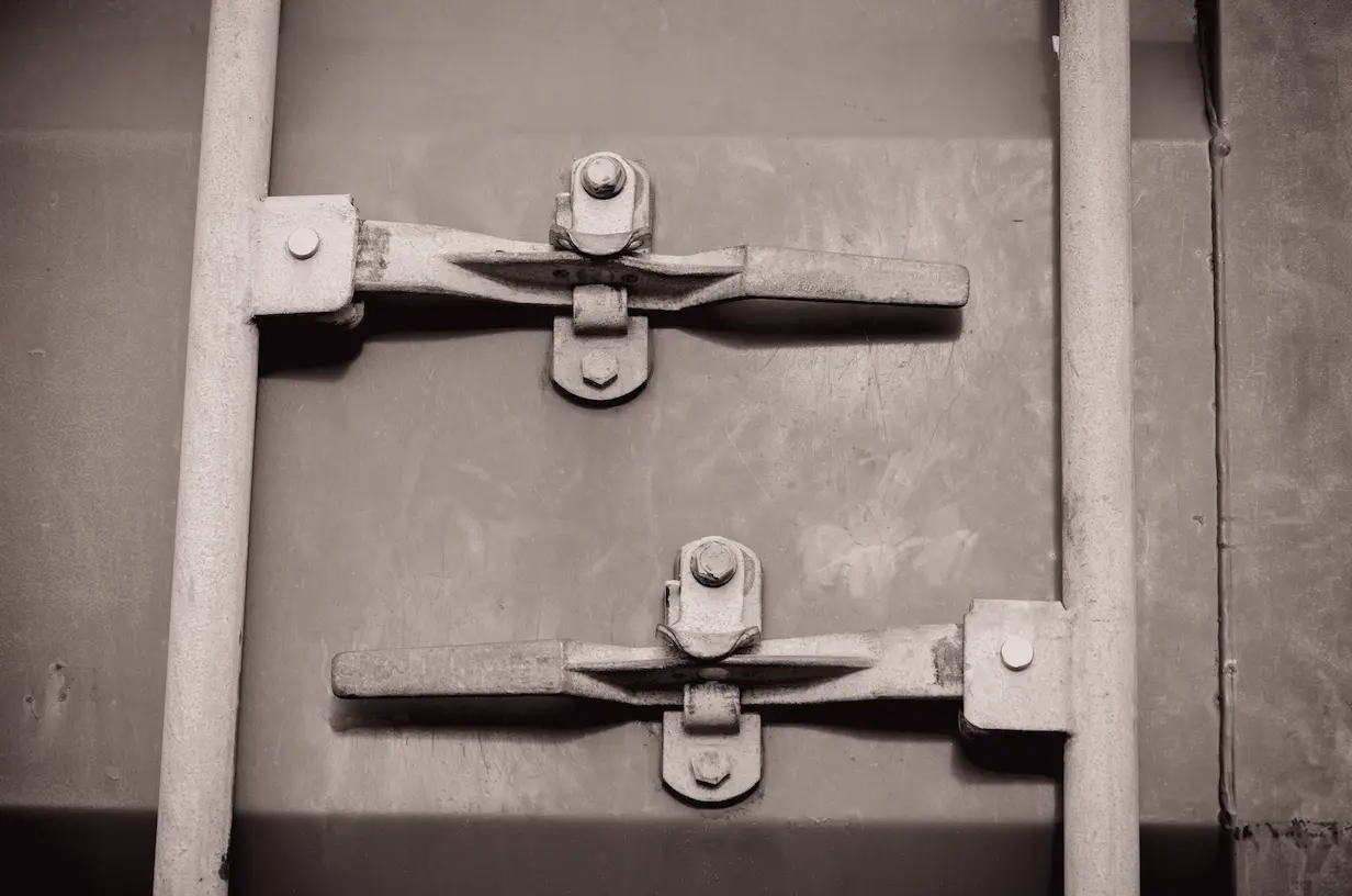 Truck with a latch on the door